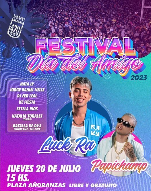 La Municipalidad organiza el Festival del Día del Amigo para este jueves y otra amplia cartelera de eventos gratuitos