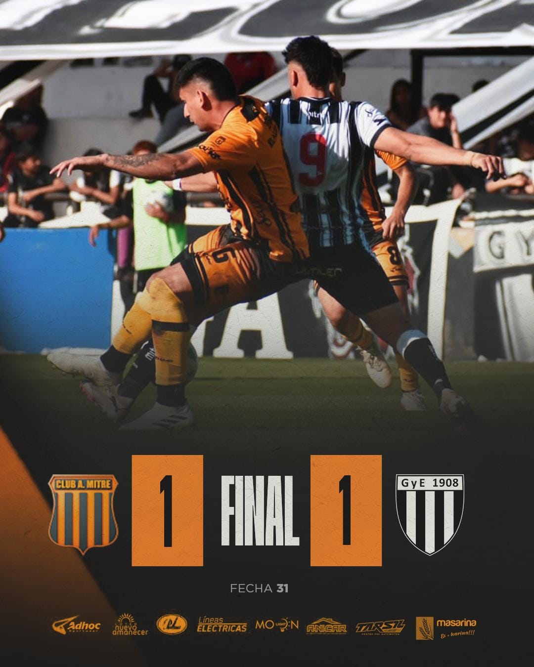 CON SABOR A LUCHA: MITRE EMPATO DE VISITANTE CON UN JUGADOR MENOS 70 MINUTOS